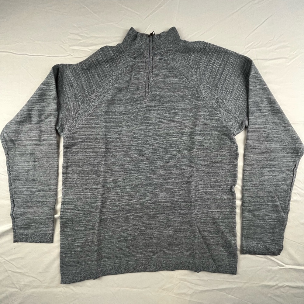 Flag & Anthem Men’s Quarter Zip Pullover Sweater Knit Gray Medium Casual NWT